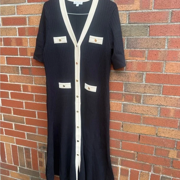 J.Crew Ribbed Knit Button-Front Midi Dress - Picture 5 of 11